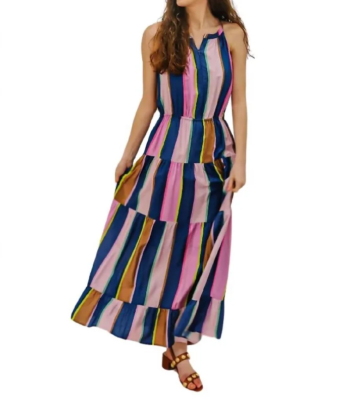 Save Up to 50% Off!Brielle Cabana Stripe Maxi Dress