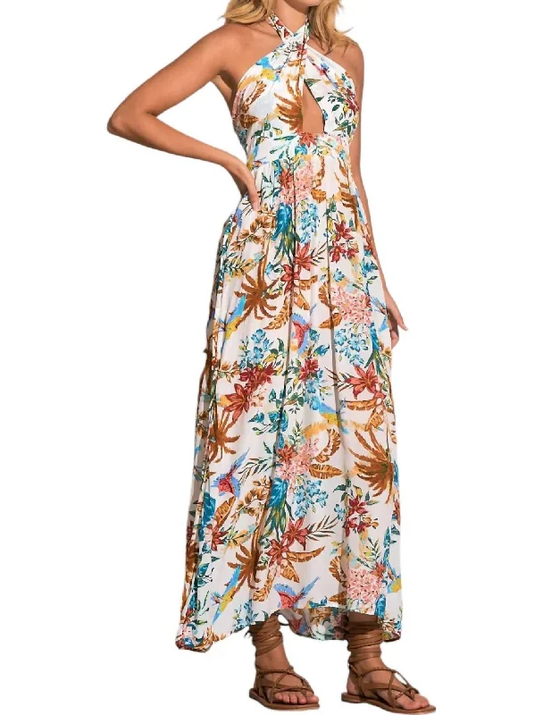 Huge Price Cuts Await!Criss Cross Maxi Dress In Paradise Print