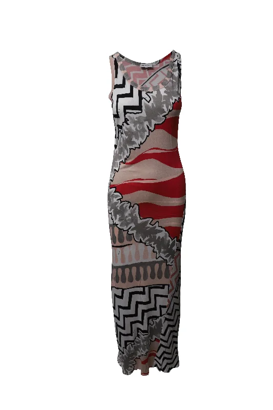Amazing Prices You Can’t Resist!Emilio Pucci Sleeveless Printed Maxi Dress in Multicolor Silk