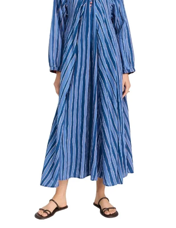 Save Money, Shop Happy!Fiore Maxi Dress In Batik Stripe Navy