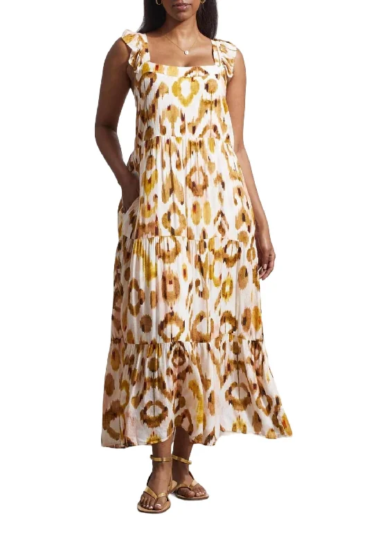 Buy More, Pay Less!Flutter Strap Maxi Dress In Walnut