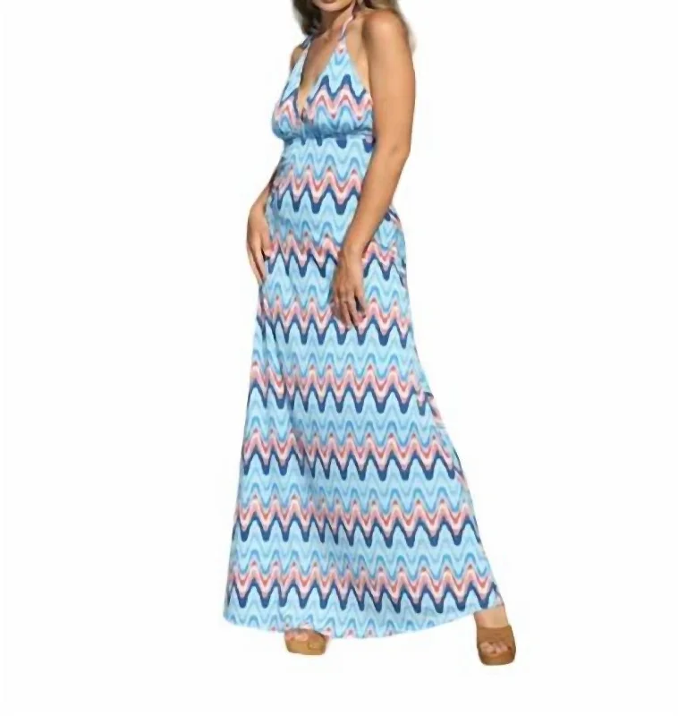 Save More When You Shop More!Halter Maxi Dress In Tiano