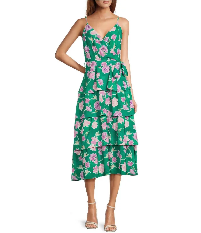 Upgrade for Less!Inez Tiered Maxi Dress In Green Purple