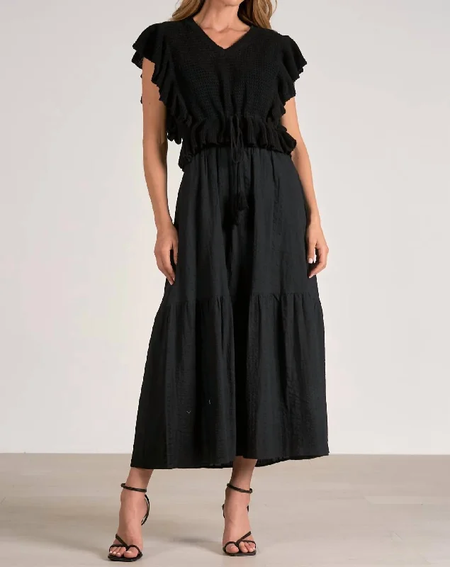 Limited Deals, Unlimited Savings!Knit Maxi Dress In Black