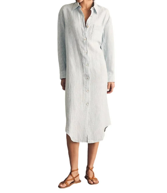 Save More with Every Purchase!Linen Laguna Maxi Dress In Ocean View Stripe