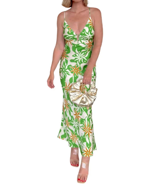 The Best Sale of the Year!Lysandra Printed Maxi Dress In Green Print