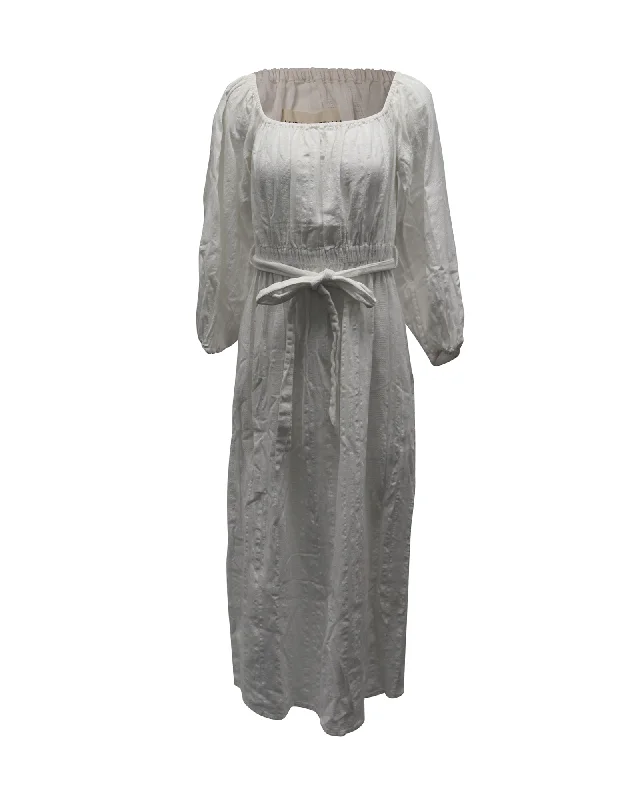 Get More for Less!Mara Hoffman Malika Off-The-Shoulder Maxi Dress in White Organic Cotton