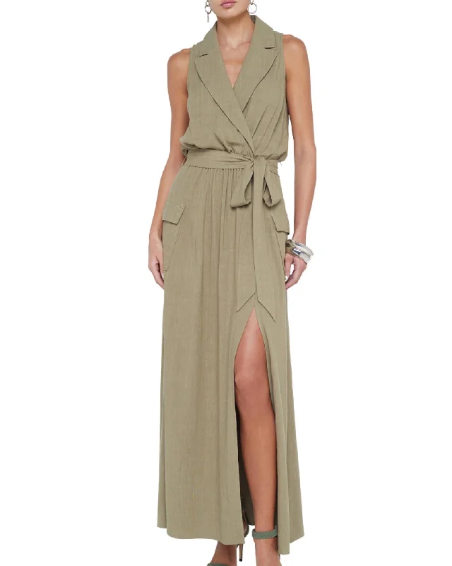 New Discounts Just Dropped!Mayer Military Maxi Dress In Covert Green
