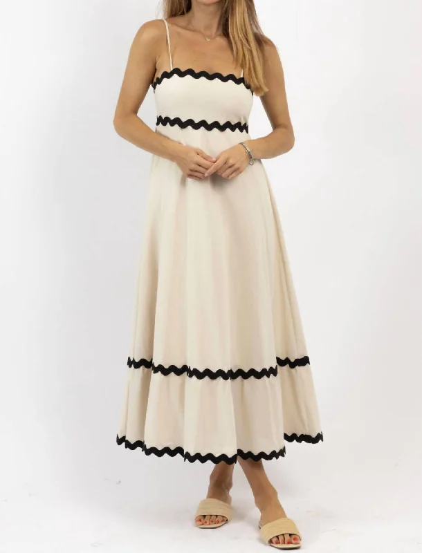 Your Dream Deal is Here!Nice Contrast Maxi Dress In Cream