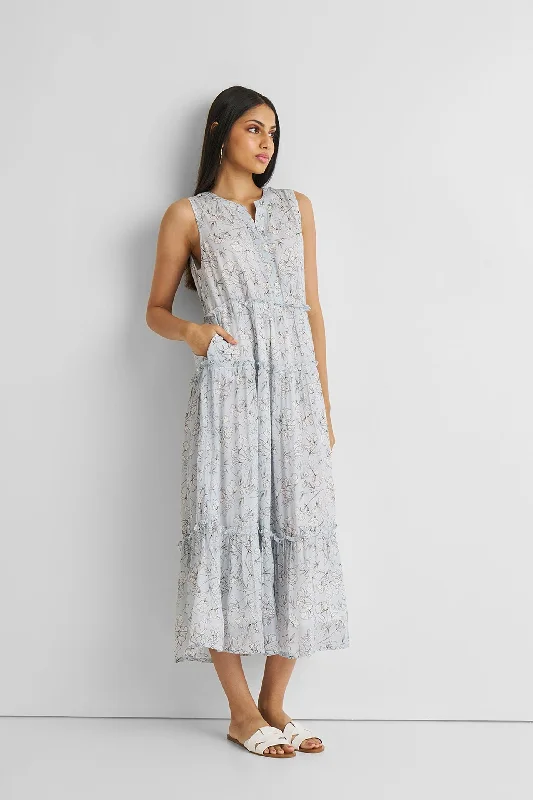 Hottest Discounts of the Year!Perfect Resort Maxi Dress in Blue Florals