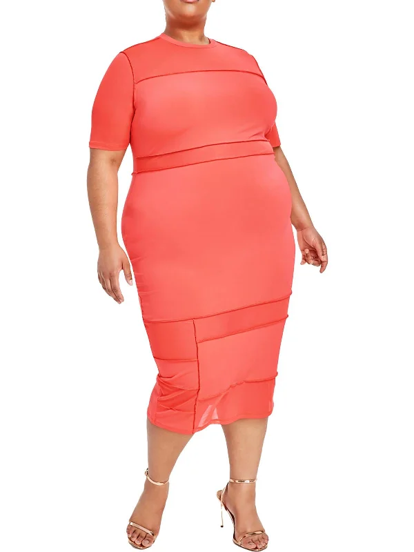 Your Favorite Sale is Back!Plus Womens Elbow Sleeve Long Maxi Dress