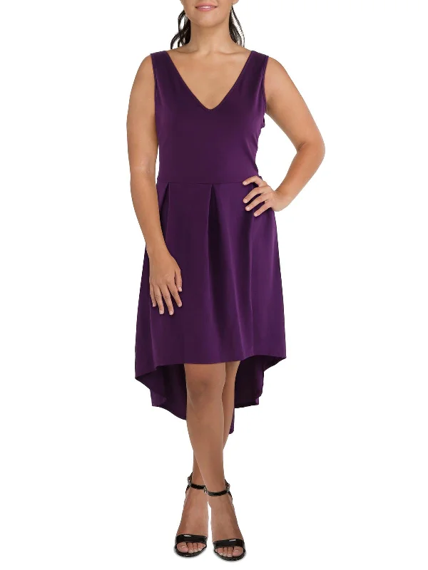 Don't Miss Out!Plus Womens Hi-Low Pleated Maxi Dress