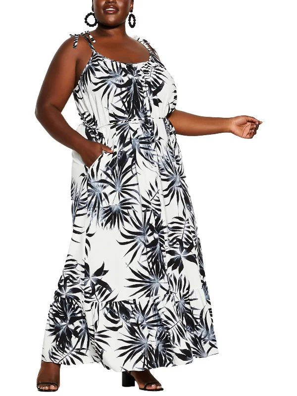The Best Offers Are Here!Plus Womens Printed Lightweight Maxi Dress