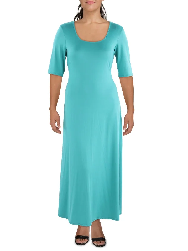 Your Favorite Items on Sale Now!Plus Womens Scoop Neck Comfy Maxi Dress