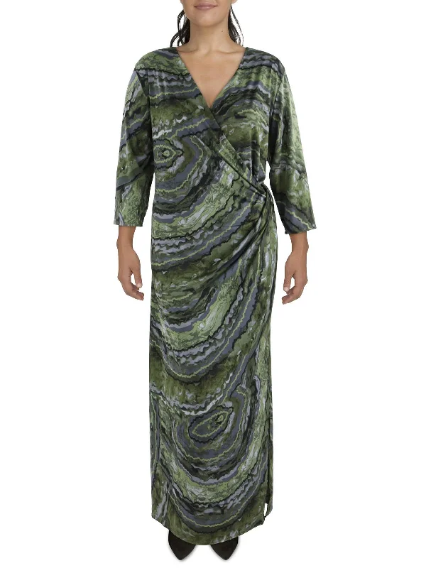 Unbeatable Prices!Plus Womens Surplice Long Maxi Dress