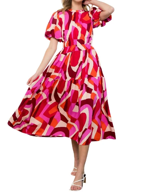 Limited Deals, Unlimited Savings!Puff Sleeve Maxi Dress In Pink