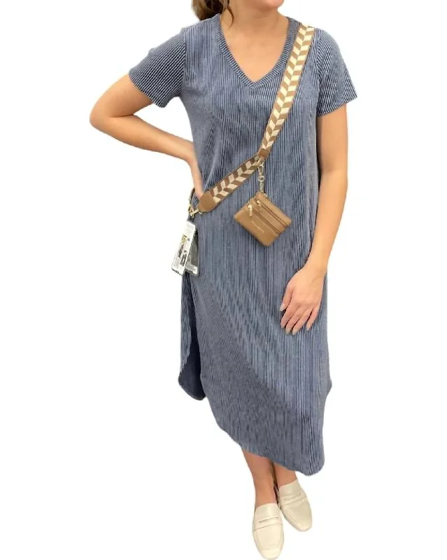 Best Price of the Season!Ribbed V-Neck Maxi Dress In Grey