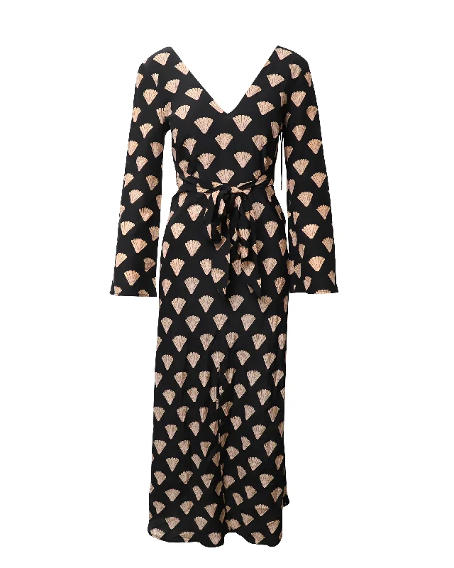 Shop Smart, Save Big!Rixo London Nora Shell Print Maxi Dress in Multicolor Silk