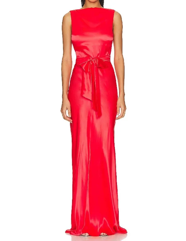 The Best Sale of the Year!Rosemary Silk Maxi Dress In Crimson
