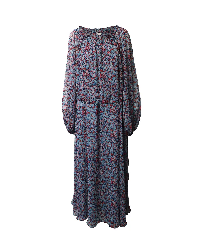 The Best Offers Are Here!Rotate Birger Christensen Carly Off-The-Shoulder Maxi Dress in Floral Print Recycled Polyester