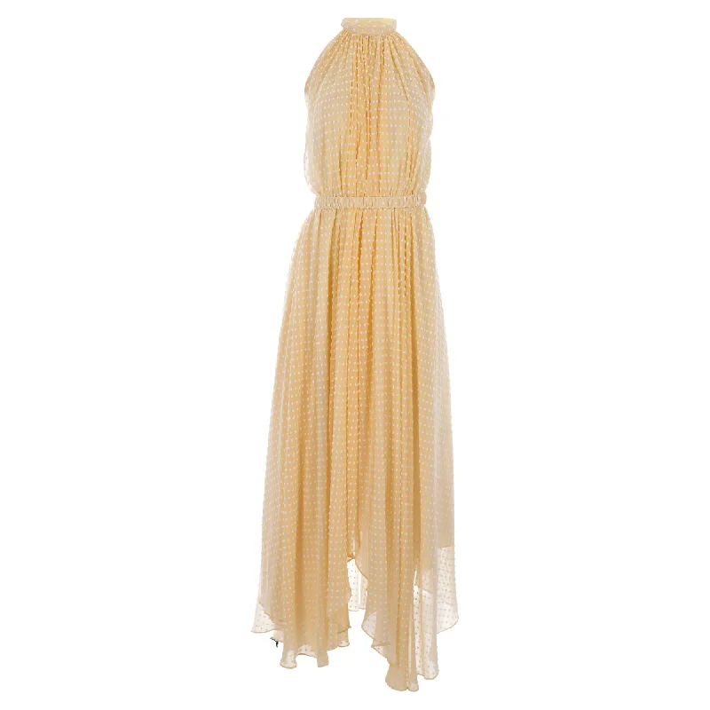 The Best Sale of the Year!Saloni Irina Swiss-Dot Chiffon Maxi Dress in Yellow Polyester The Best Sale of the Year!Saloni Irina Swiss-Dot Chiffon Maxi Dress in Yellow Polyester