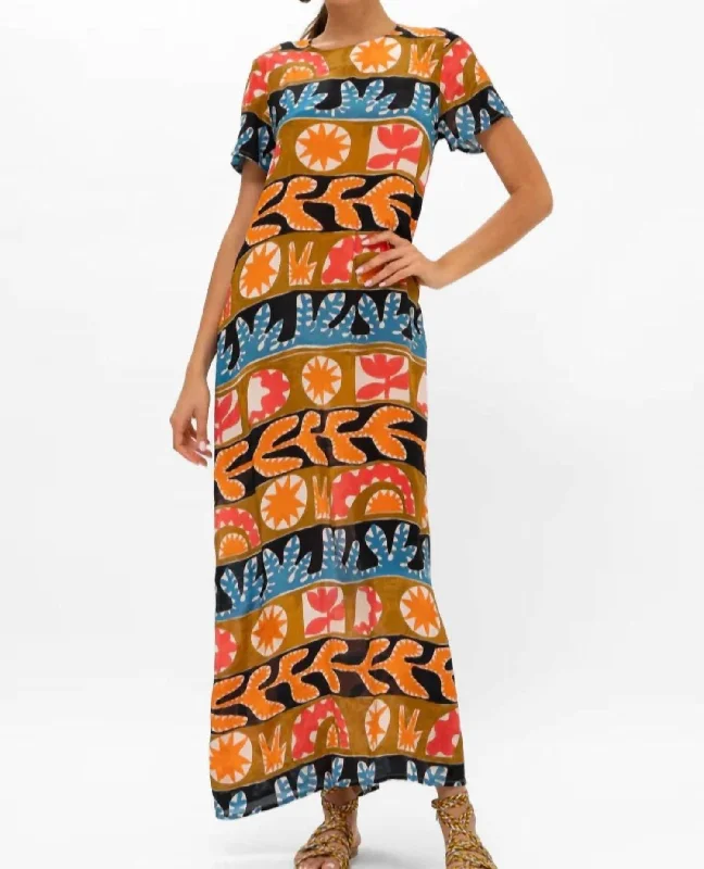 Flash Sale – Act Fast!Short Sleeve Maxi Dress In Canyon Red