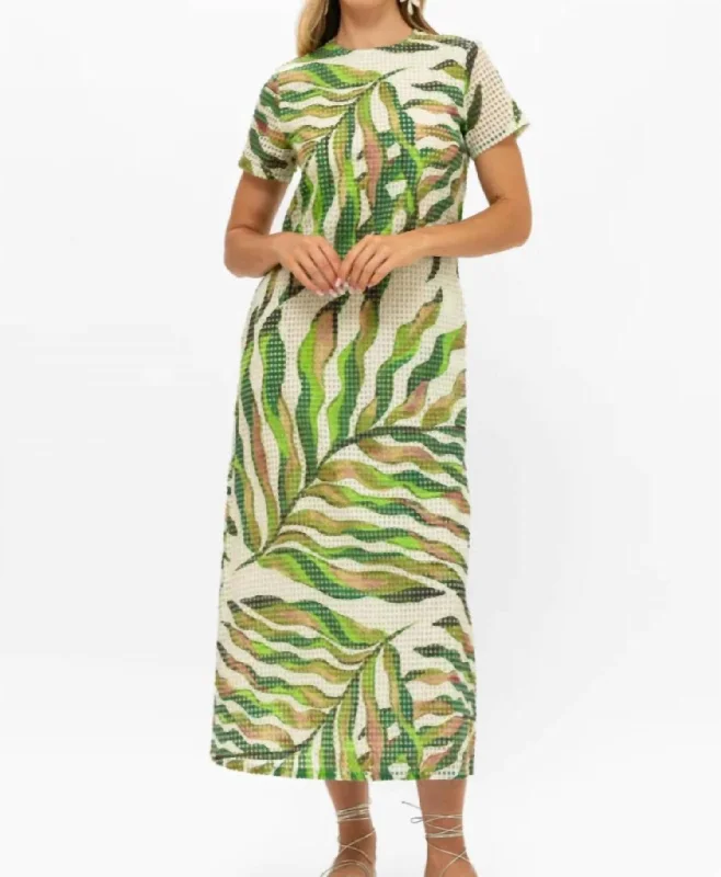 Exclusive Deals Just for You!Short Sleeve Shift Maxi Dress In Maldive Green