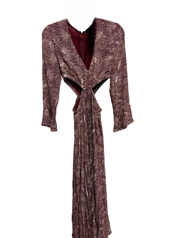 Your Shopping Wish, Our Discount Command!Side Cutout Maxi Dress In Red Print