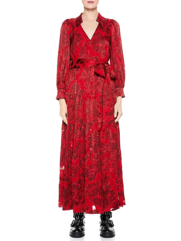 Exclusive Offers You’ll Love!Sitara Womens Satin Printed Maxi Dress