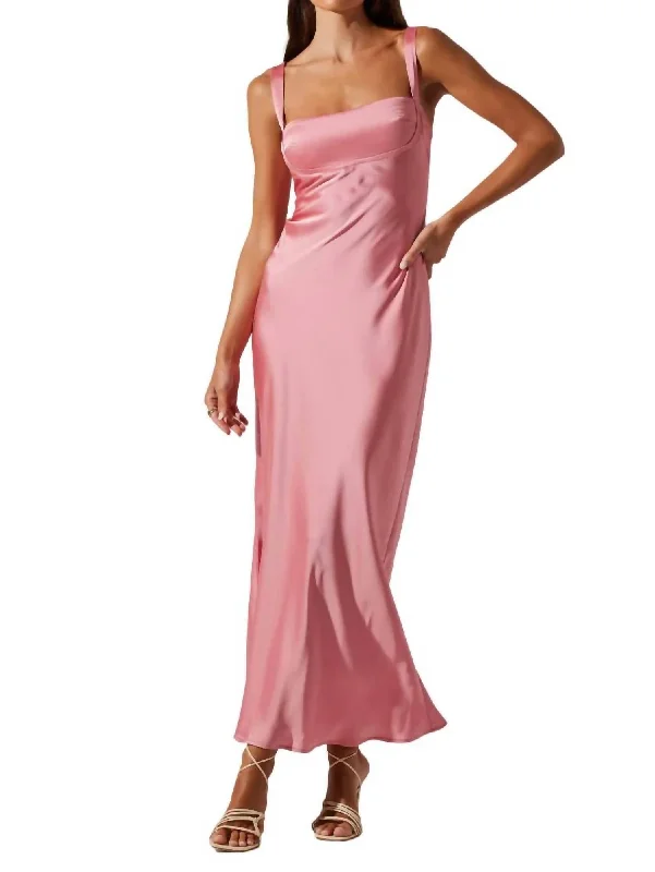 Shop Now and Save!Stacie Satin Maxi Dress In Strawberry Pink