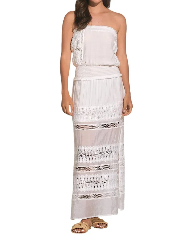 Huge Price Cuts Await!Strapless Maxi Dress In Wht
