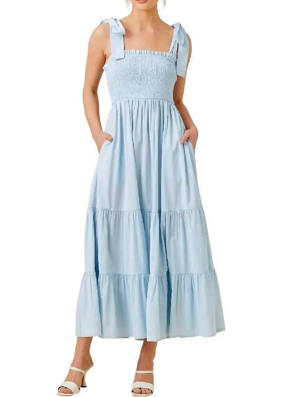 Your Discount is Waiting!Sweetheart Smocked Maxi Dress In Baby Blue