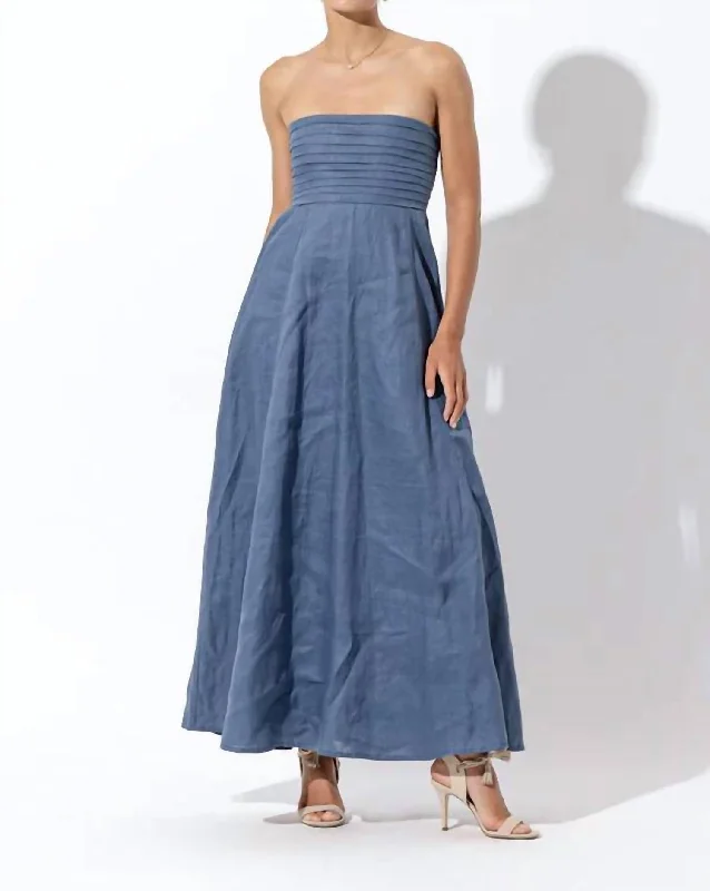Save Money, Shop Happy!Talia Linen Maxi Dress In Ash