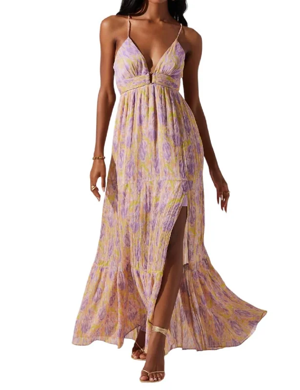 Hurry, Sale Ends Soon!The Label Minari Maxi Dress In Purple Lime Floral