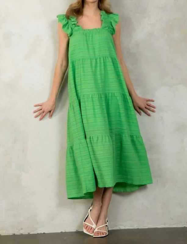 Buy More, Pay Less!Tiered Maxi Dress In Green