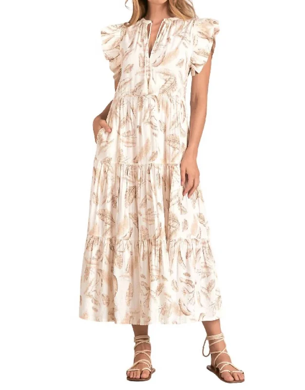 Flash Deals – Act Quickly!Flash Deals – Act Quickly!Venice Ruffle Maxi Dress In Beige Lima