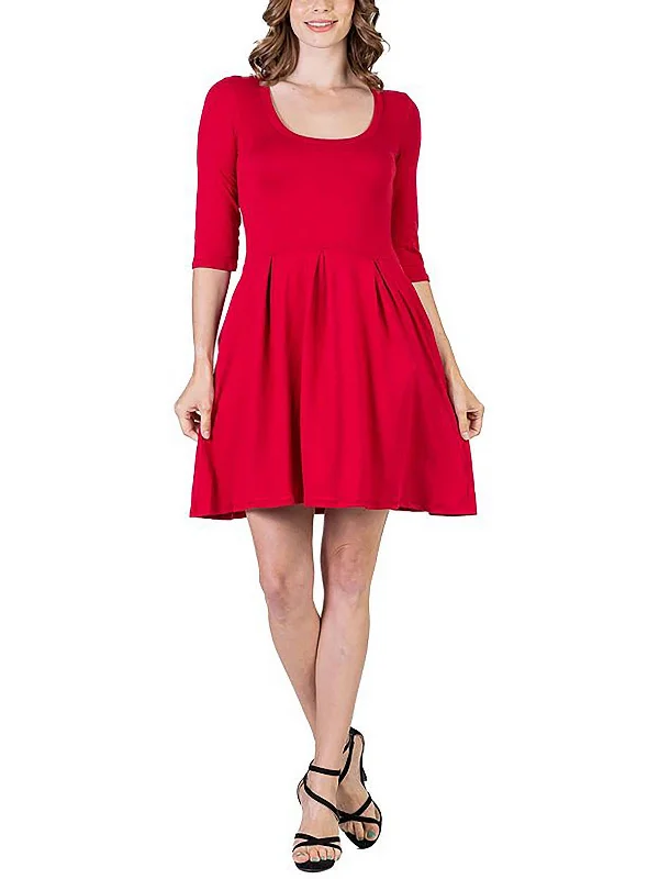 New Discounts Just Dropped!New Discounts Just Dropped!Womens Pocket 3/4 Sleeve Mini Dress