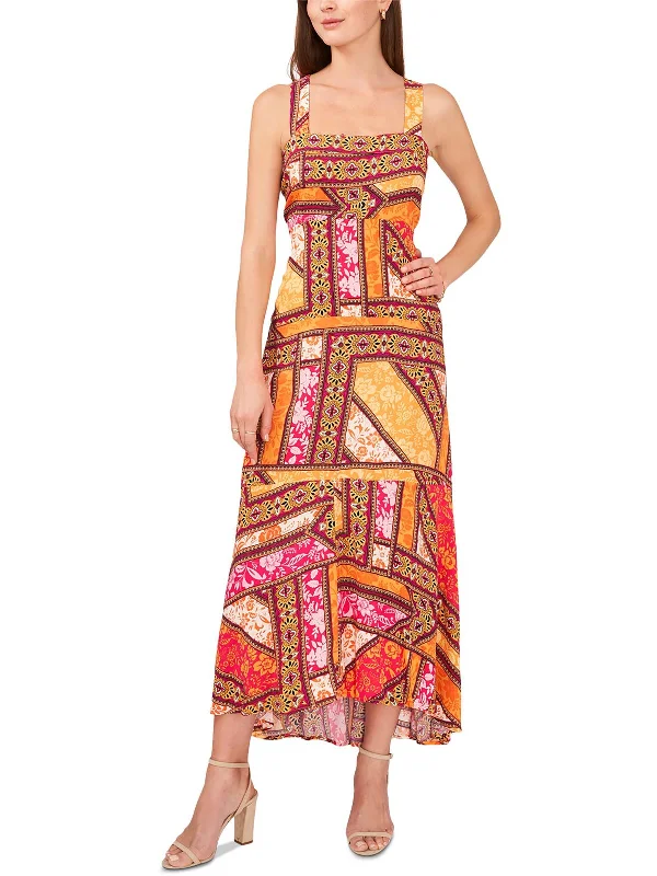 Every Deal is a Steal!Womens Printed Patchwork Maxi Dress