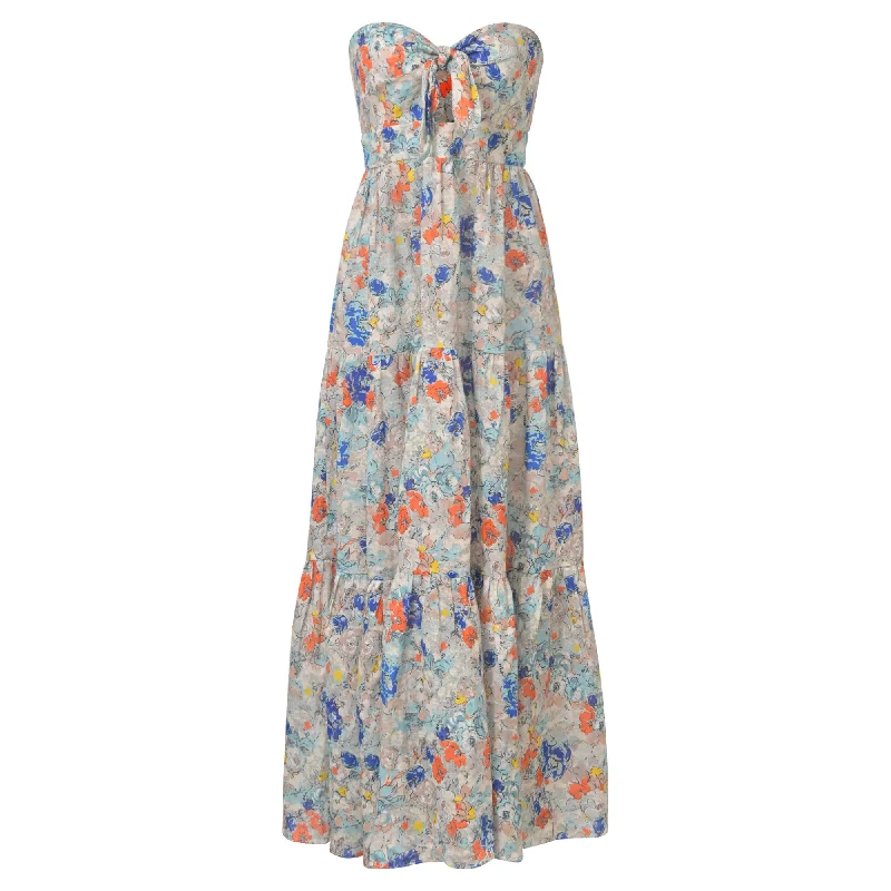 Snag the Best Prices Now!Zimmermann Strapless Cutout Knotted Floral-print Maxi Dress In Multicolor Linen