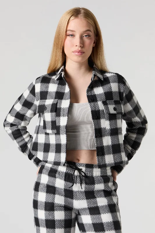 Price Drops You’ll Love!Fleece Cropped Button-Up Top