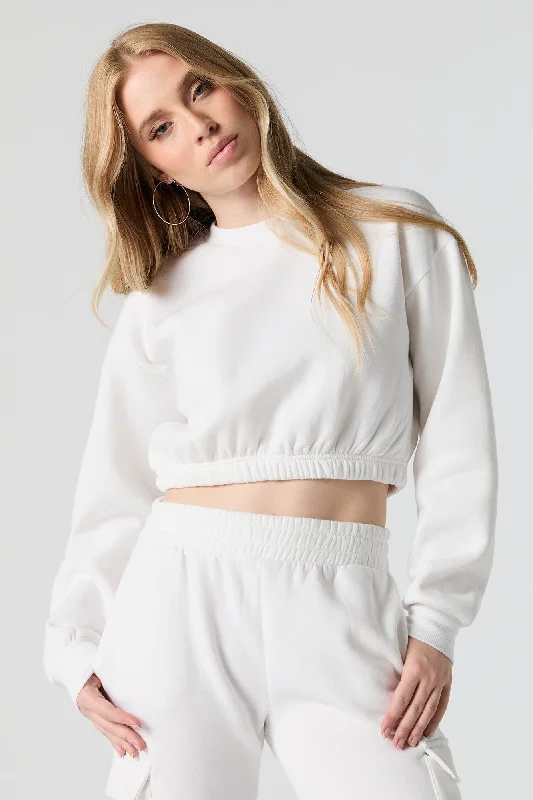 Shop More, Spend Less!Fleece Cropped Crewneck Sweatshirt