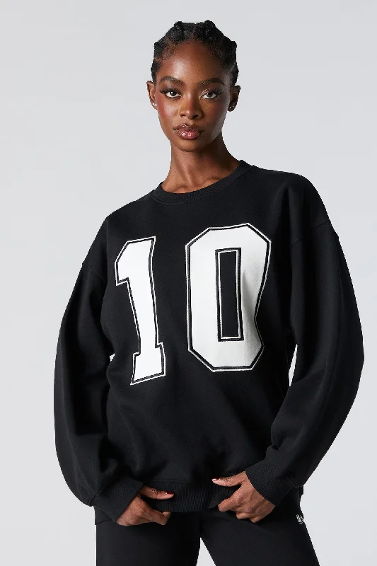 Every Deal is a Steal!Oversized Graphic Fleece Sweatshirt
