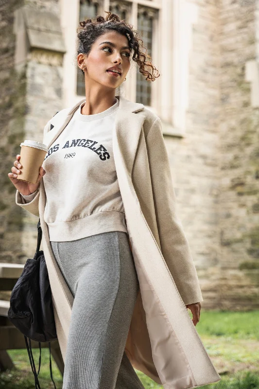 Get It Before It’s Gone!Los Angeles Embroidered Cropped Fleece Sweatshirt