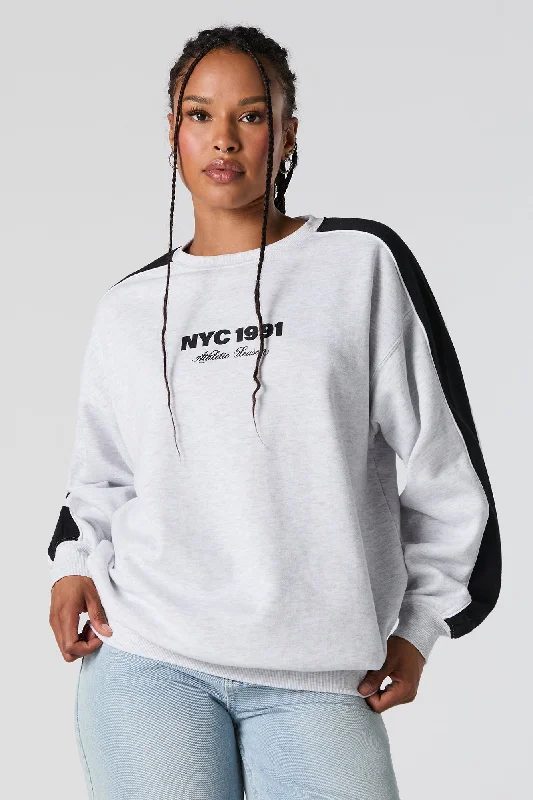 More Discounts, More Joy!Sporty Graphic Colourblock Sweatshirt