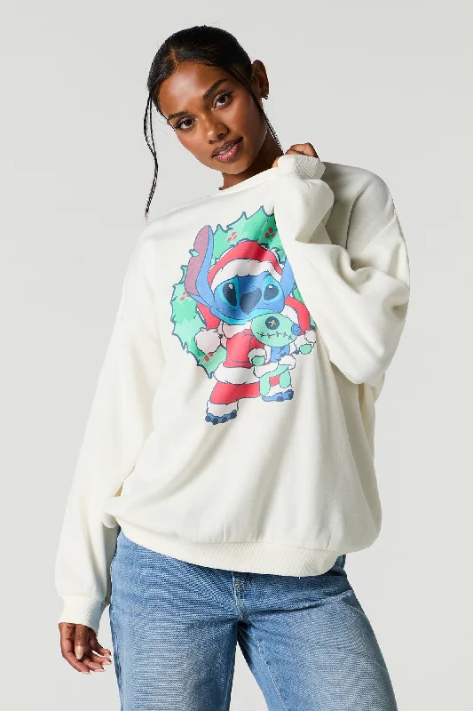 Shop Smart, Save Big!Santa Stitch Graphic Fleece Christmas Sweatshirt