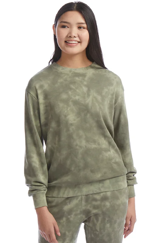 Time to Snag a Bargain!Alternative Womens Eco Washed Throwback Crewneck Sweatshirt - Olive Tonal Tie Dye Time to Snag a Bargain!Alternative Womens Eco Washed Throwback Crewneck Sweatshirt - Olive Tonal Tie Dye
