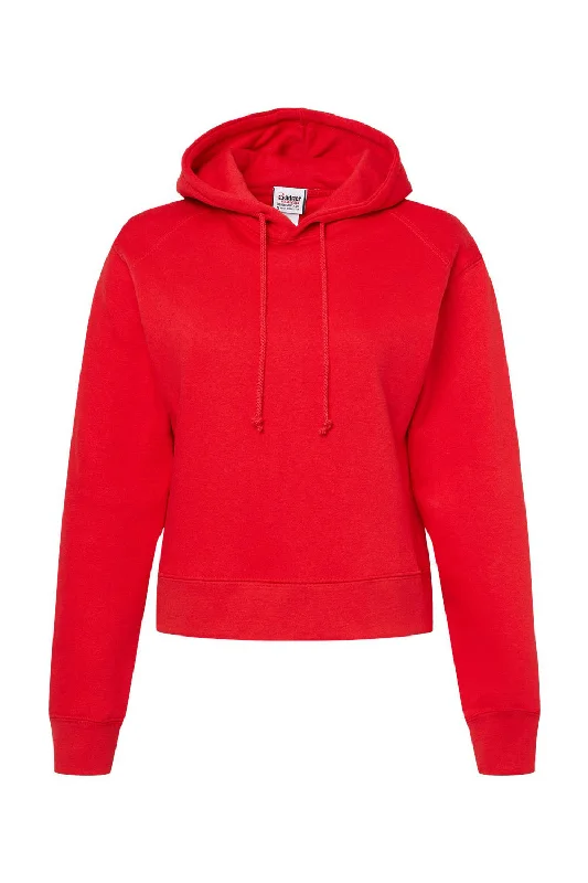Hottest Discounts of the Year!Badger Womens Crop Hooded Sweatshirt Hoodie - Red