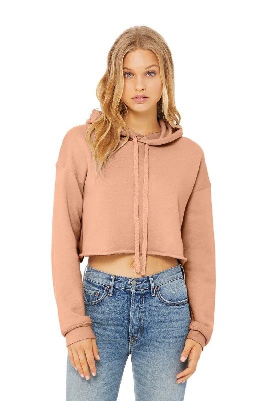 Time to Save Big!Bella + Canvas Womens Cropped Fleece Hooded Sweatshirt Hoodie - Peach Time to Save Big!Bella + Canvas Womens Cropped Fleece Hooded Sweatshirt Hoodie - Peach