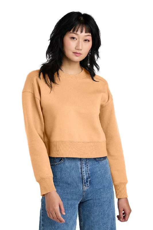 Lowest Prices Guaranteed!District Womens Perfect Weight Fleece Cropped Crewneck Sweatshirt - Apricot Orange