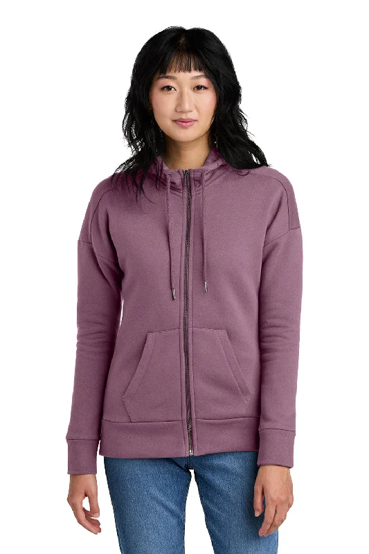 Save Up to 50% Off!District Womens Perfect Weight Fleece Full Zip Hooded Sweatshirt Hoodie - Orchid Haze